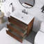 30 po X P 18 po P x 33 po Meuble-lavabo simple H en noyer avec 3 trous de robinet