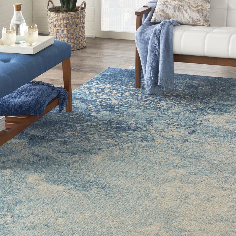 Passion Navy Light Blue Area Rug, Rectangle 201cm x 290cm