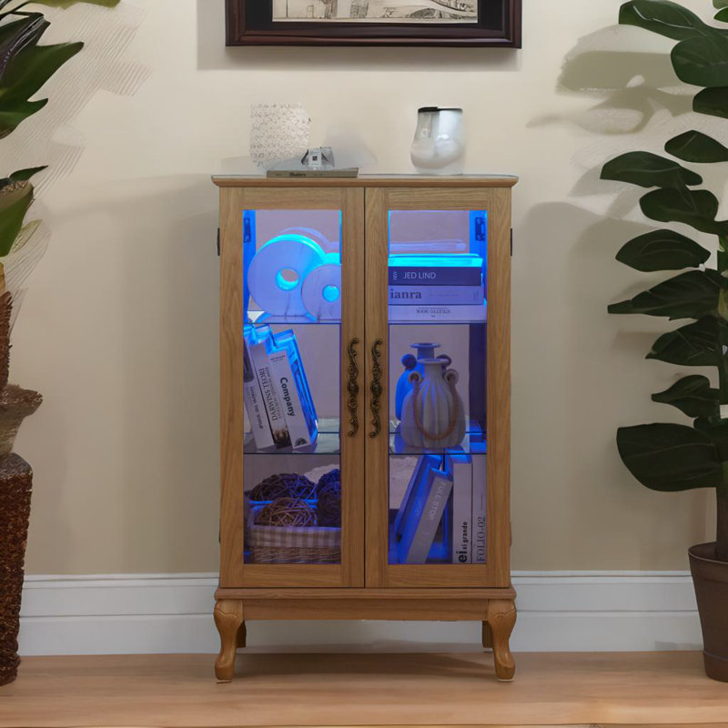 Lighted Glass Curio Display Cabinet