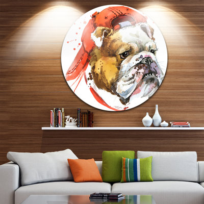 « bouledogue illustration art », reproduction d’art sur métal