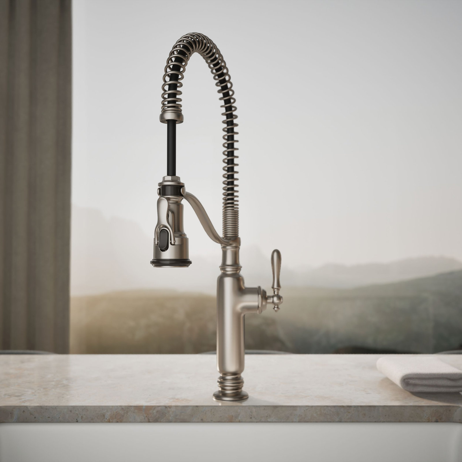 Kohler Tournant Pre-Rinse Kitchen Faucet, Vibrant Stainless