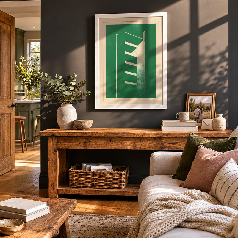 Vertical Structure Art Deco - Framed Print, A4 - 29.7 x 21.0 cm, White