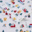 Ensemble de draps imprimés 4 pièces, motif village, blanc, complet-136110705