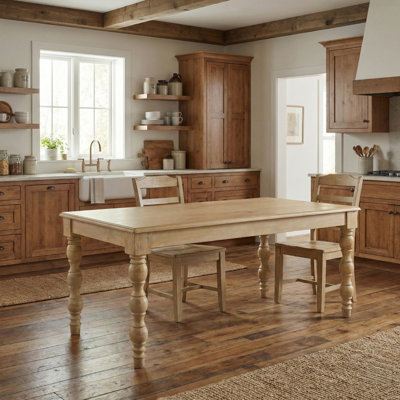 Braydan 72" Solid Wood Dining Table with Hand Turned legs