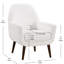 Chaise d'appoint, conception moderne avec boucle, siège en mousse, pieds en bois massif, revêtement en forme de boucle, pieds, look