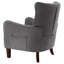 Fauteuil capitonné à boutons, dossier d'appoint avec coussin rembourré, poche latérale et pieds en bois massif-570748920