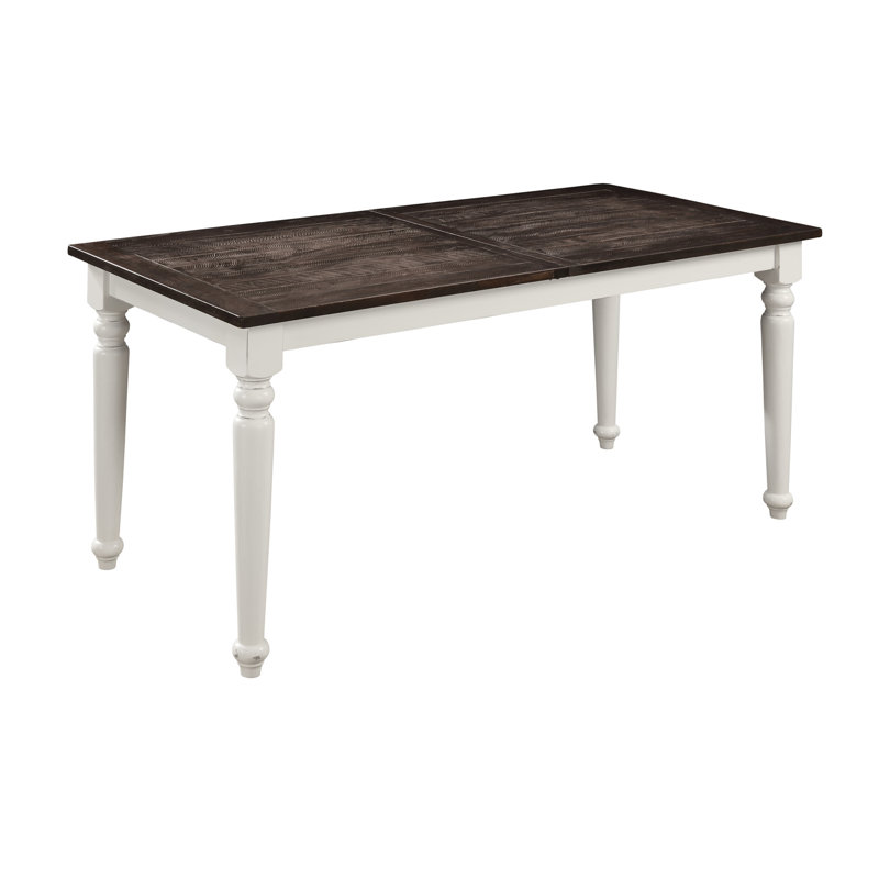 Brown And White Gathering Dining Table With Leaf