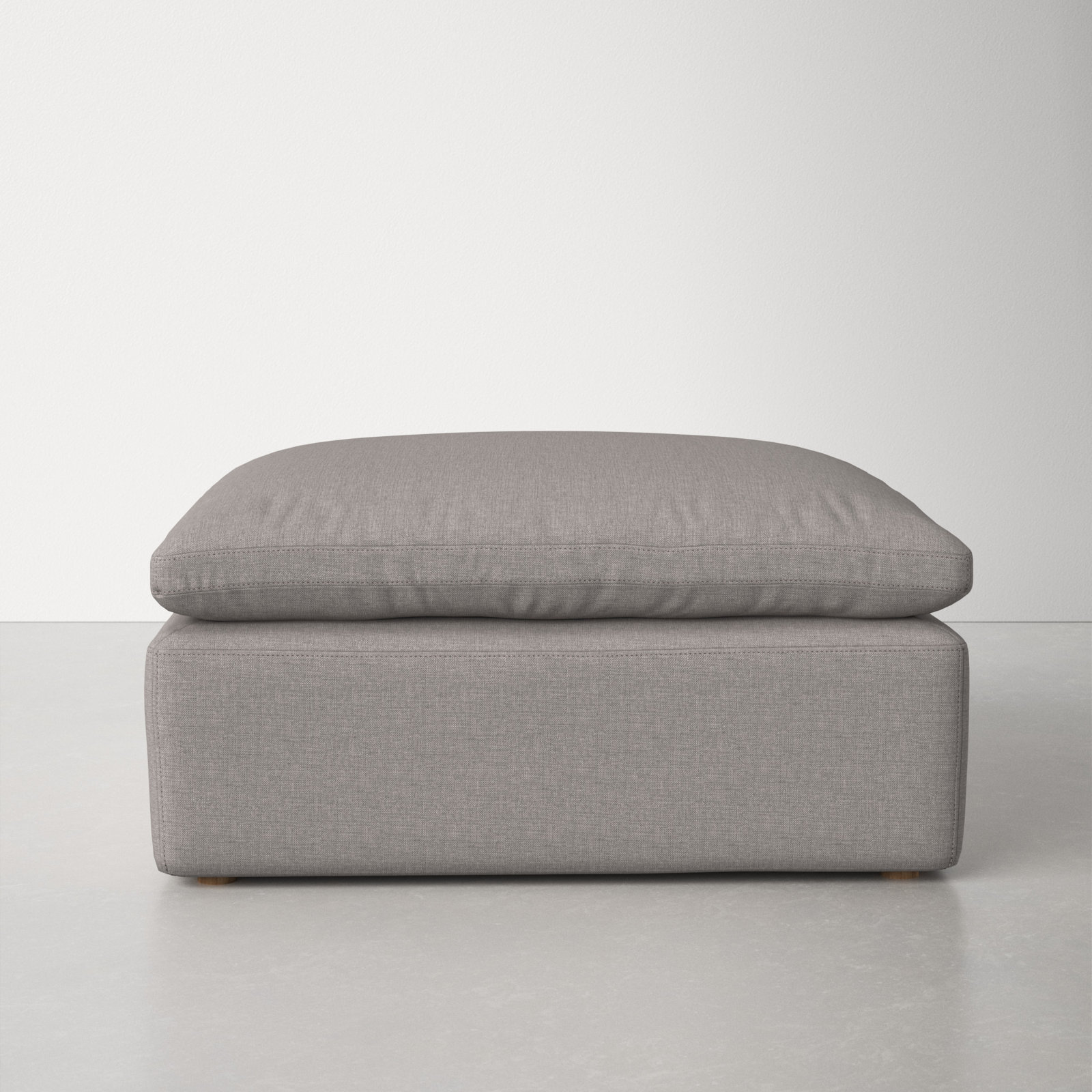 Armand Performance Fabric Ottoman, Light Gray