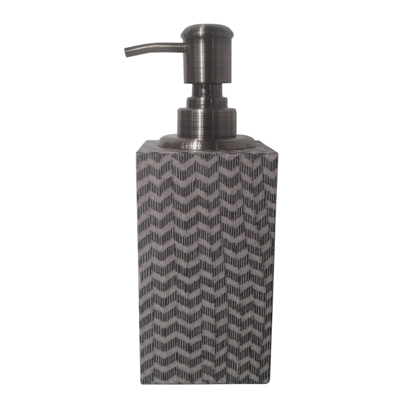 Gray Chevron Soap Dispenser, Dark Bronze