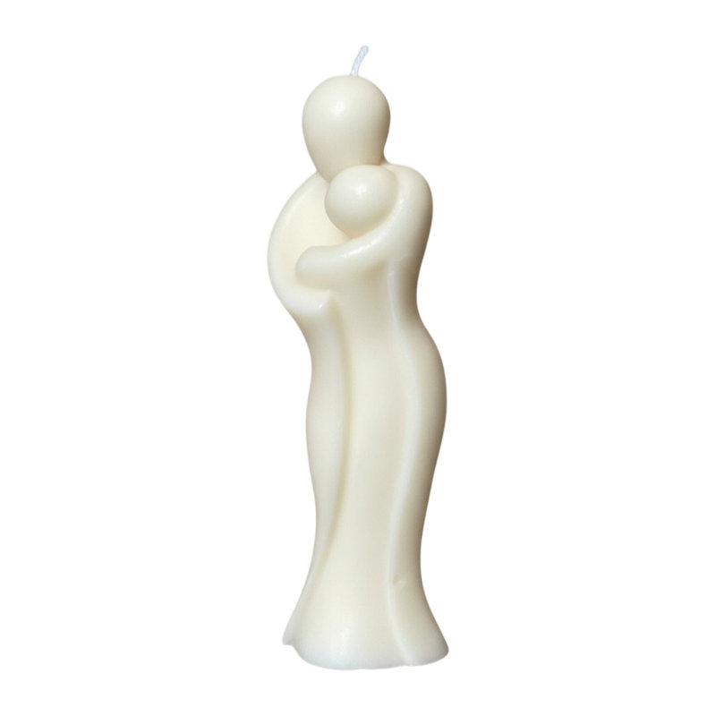 Bougie dimensionnelle blanche 2 "mère et enfant parfumée à la vanille 2"