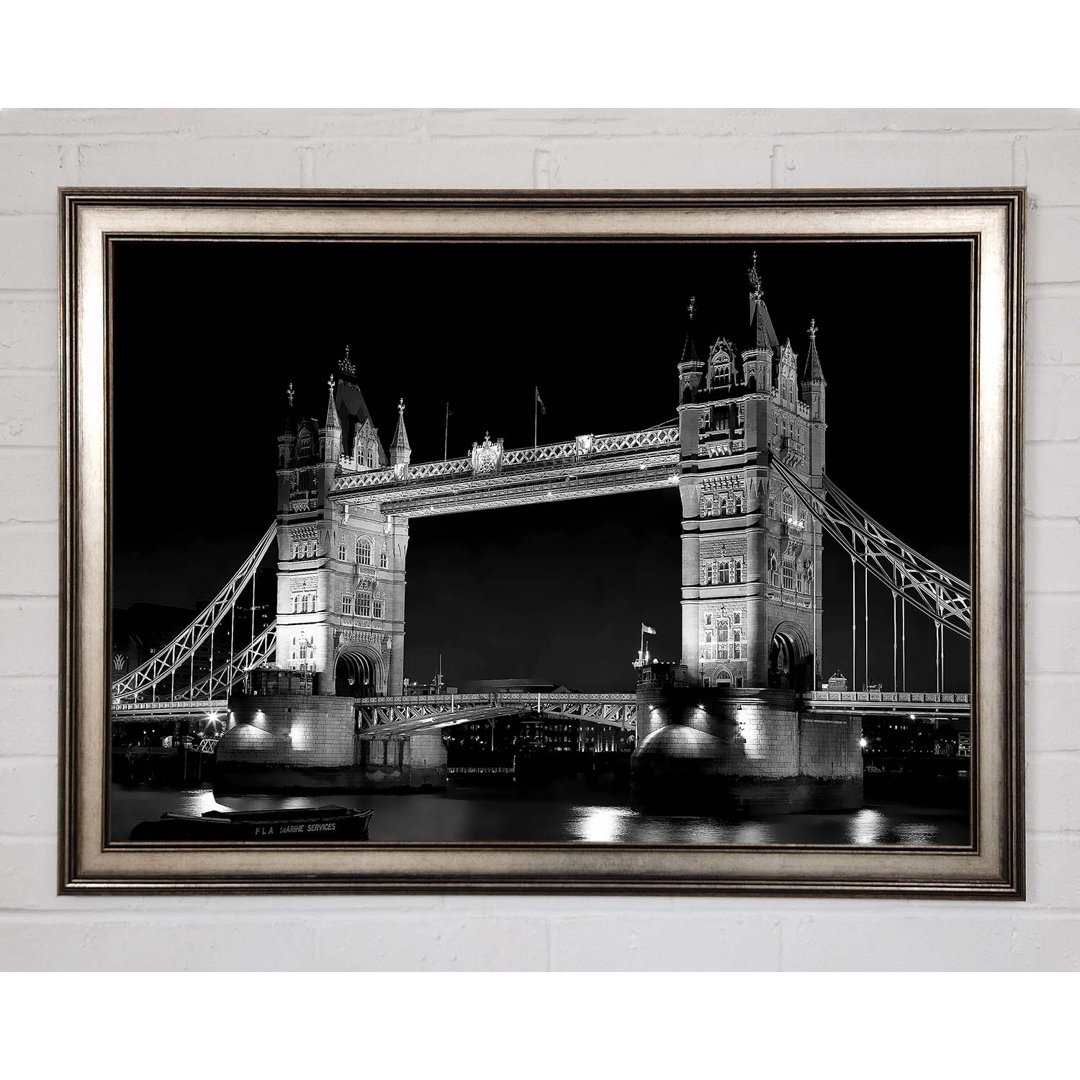 London Bridge Retro B N W - Einzelne Bilderrahmen Kunstdrucke