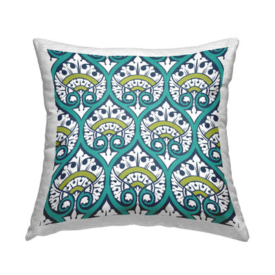 Damask Outdoor Throw Pillow