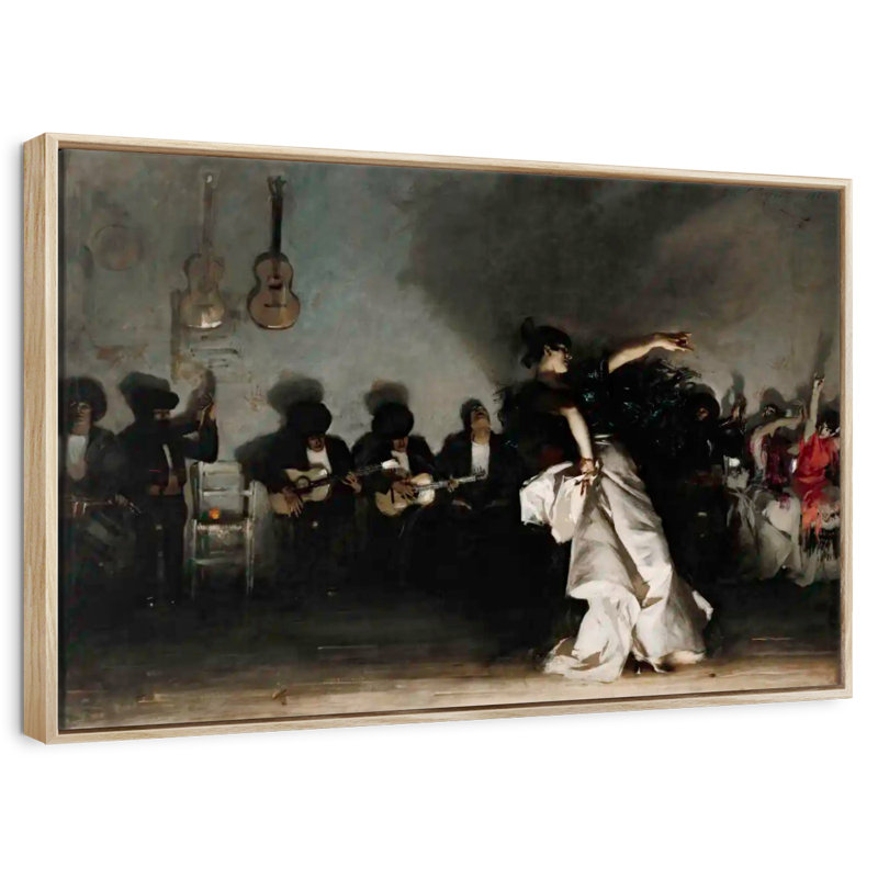 El Jaleo, Cadre flottant en bois naturel, 46 po x 31 po