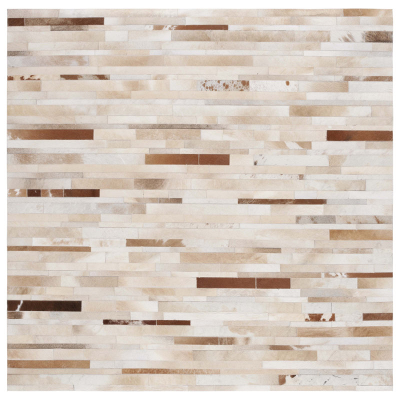 Tapis brun clair / ivoire Fazeley, Carré 6 pi