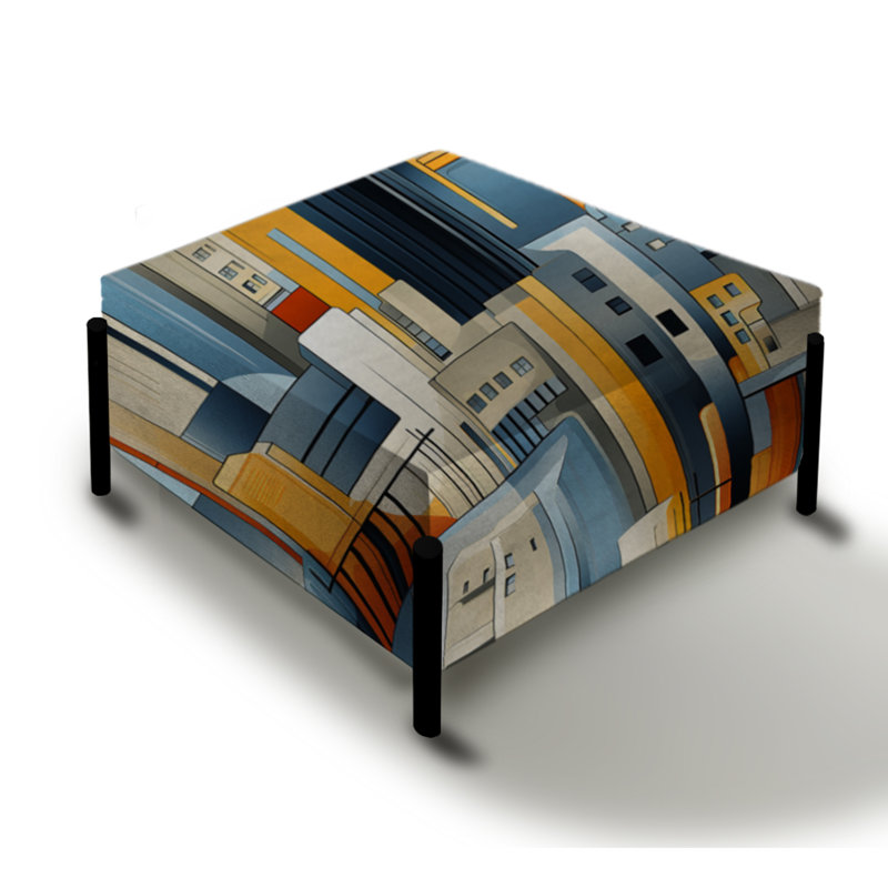 Cityscape Lines Embrace Striped Pattern - Striped Large Square Ottoman