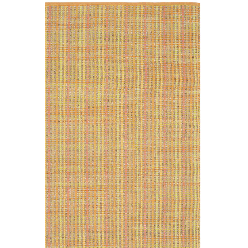 Tapis de couleur unie en jute / coton tissé à la main Doleman, Rectangle 3 pi x 5 pi
