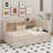 Twin Size Upholstered Daybed With Trundle, Storage Shelves, USB & Outlet-352049148