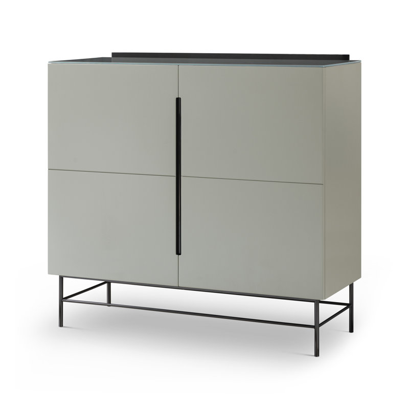 Nicholls Sideboard, Matt Grey/Dark Chrome