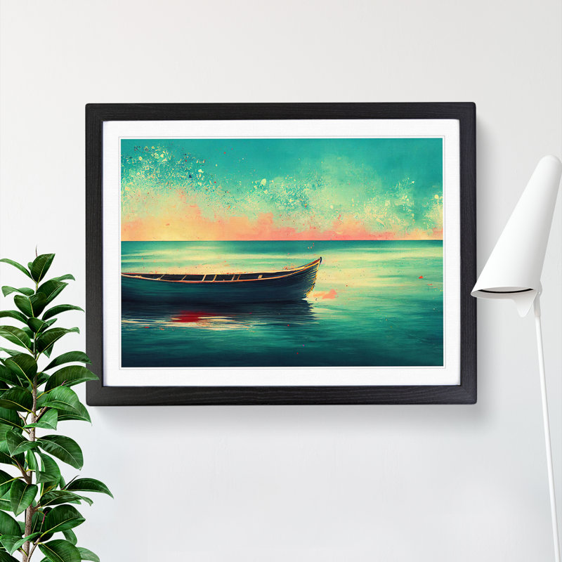 Boat Splashed Vol.3 - Single Picture Frame Painting, Black Framed, 46cm H x 64cm W x 2cm D
