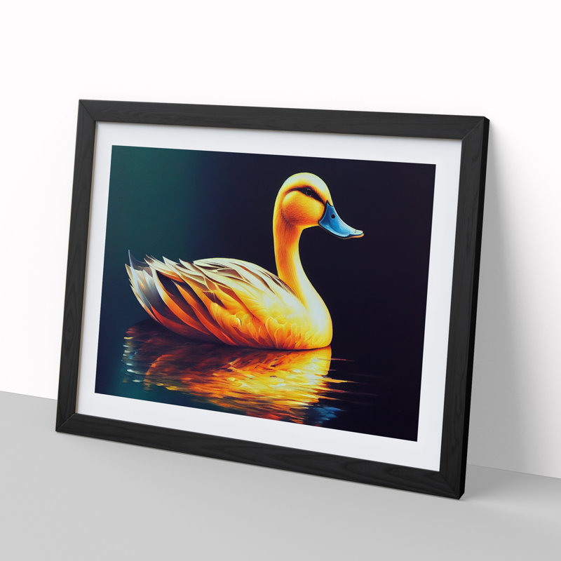 Legendary Duck - Single Picture Frame Print, Black, 25cm H x 34cm W x 2cm D
