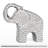Ancier Hammered Ceramic Silver Elephant Statue-628034715