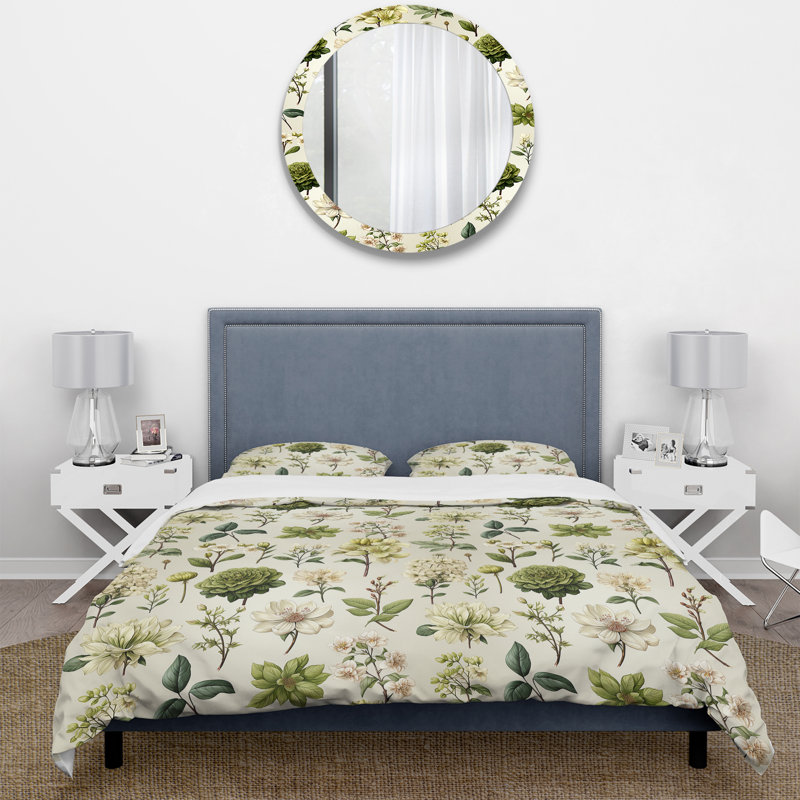 Ensemble de housse de couette Vintage Greens III - Plants, Housse de couette pour très grand lit et 2 très