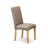 5 Piece Dining Set Includes a Round Dining Room Table with Dropleaf and 4 Dark Khaki Linen Fabric Upholstered Parson Chairs, Oak-119207757-119207756-119207755