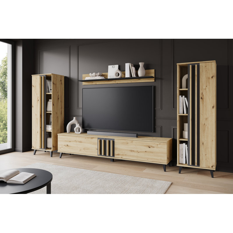 Wall Unit, Oak Wood/Black