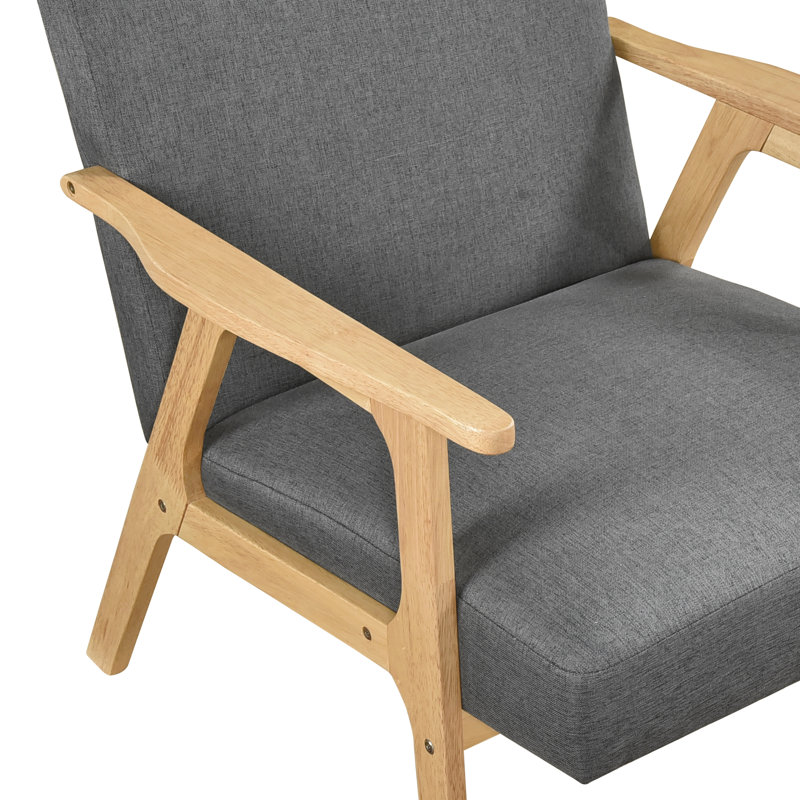 Fauteuil d'appoint contemporain Modern Fabric Furniture, Gris foncé, Naturel
