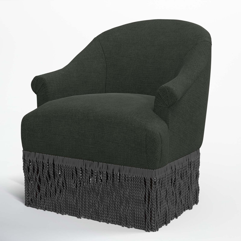 Fauteuil à oreilles Callie, Noir, Lin classique noir