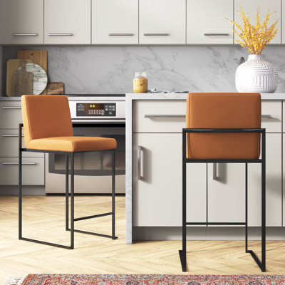 Rakowski Upholstered Counter Stool with Metal Frame