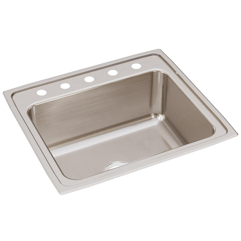 Lustertone 25" L x 22" W Drop-In Kitchen Sink, MR2 Hole, Stainless steel