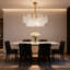 Lustre rond en cristal 6 lumières 23,6 po