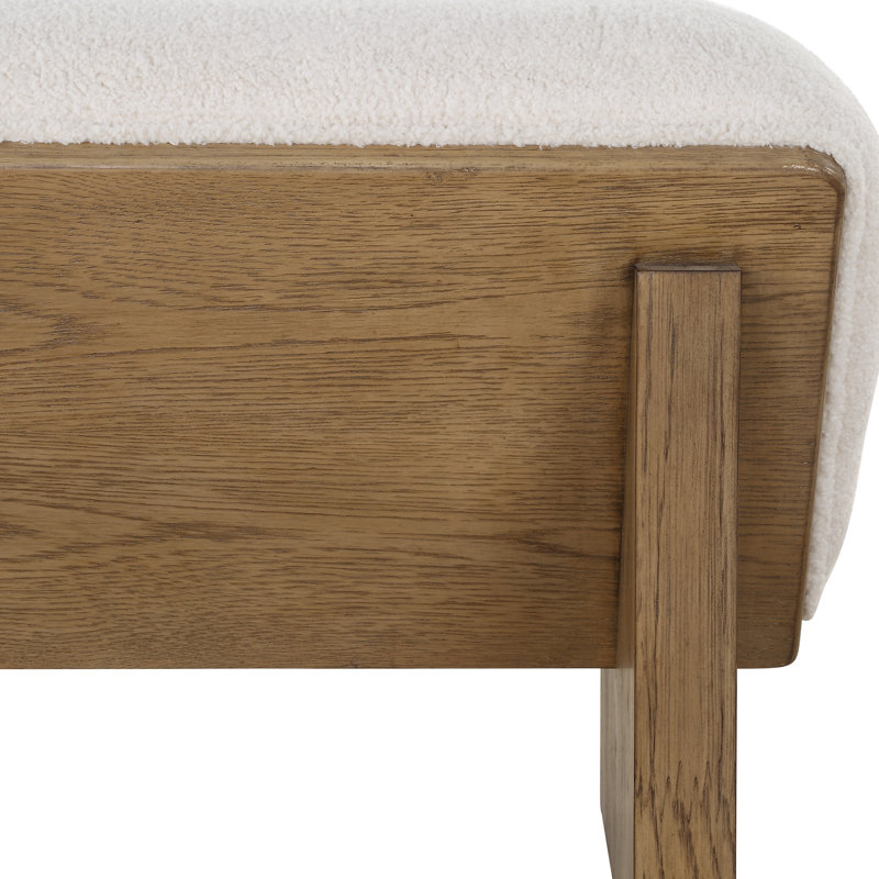 Nabih Ivory Fabric Bench