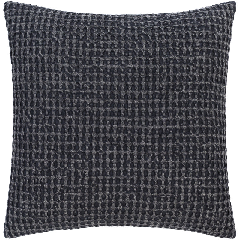 Coussin en coton Kappa, 20 po X 20 po, Noir, Pas de bourre