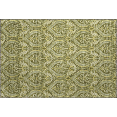 Premium Machine Washable Cerrito AMF572 Green Rug