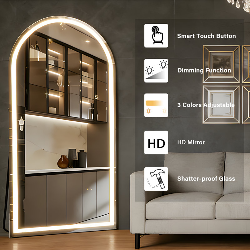 Bowfront Floor Mirror