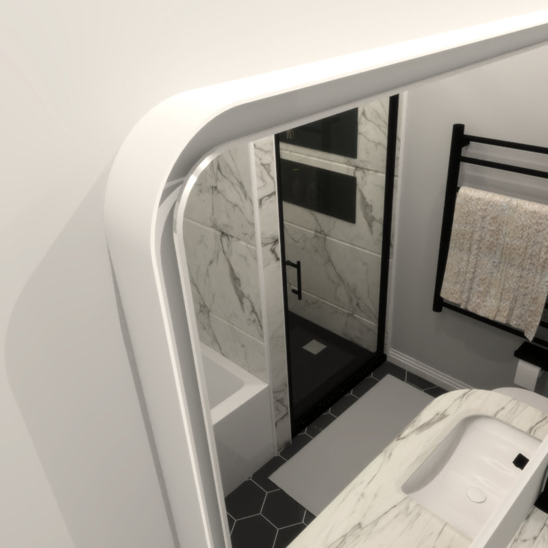 Miroir lumineux de salle de bain 60 x 36 avec brouillard - Luminosité élevée et vue grand angle personnalisable