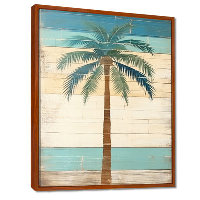 «Tropical Palm Tree In Faded Retro Colors I», art mural sur toile Meadow