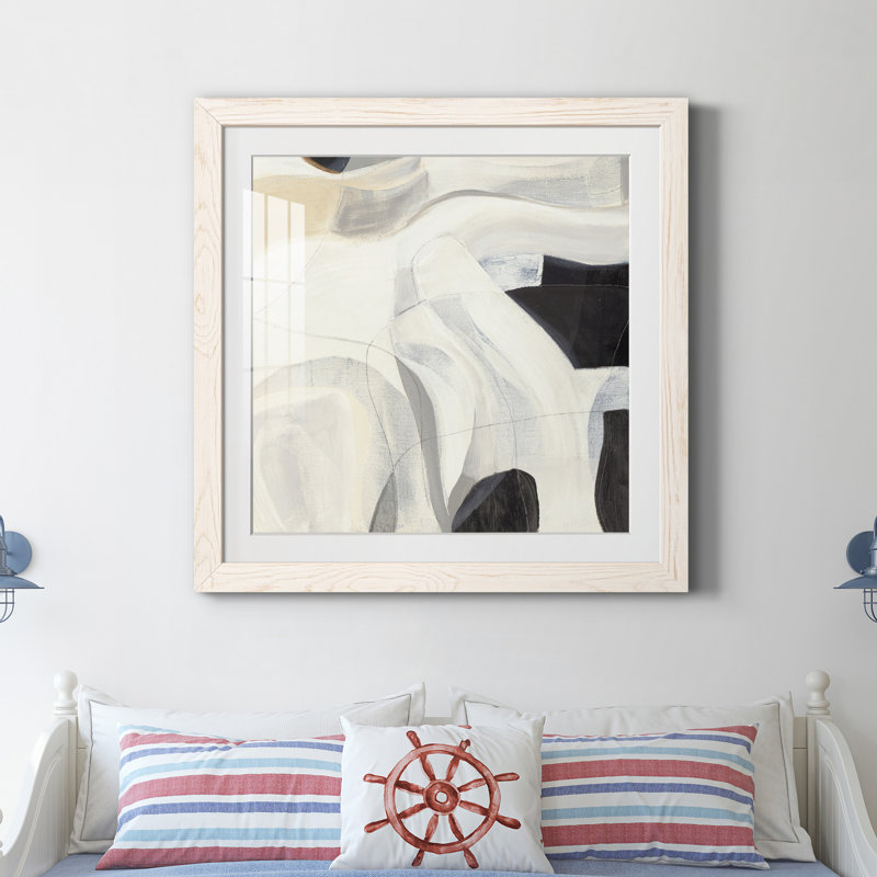 La recherche V - peinture encadrée, Papier blanc, H 31,5 po x l 31,5 po x P 1,5 po