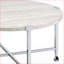 Chêne blanc Table basse ronde chromée - Centre de table minimaliste avec surface maximisée
