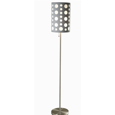 62-inch gray/white retro floor lamp