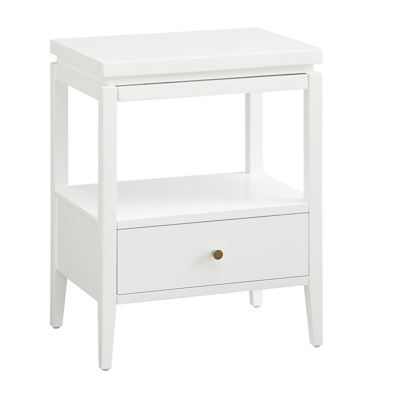 Table de chevet 1 tiroir Olana, Blanc