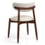 Chaises de salle à manger modernes rembourrées, structure en bois massif, dossier incurvé, pour la cuisine et la salle à manger, crème/brun (lot de 4)-541168605-543479730