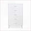 Commodes et amp; Garde-robes | Commode à 5 tiroirs avec pieds chromés Patins lisses | Blanc | Panneau de fibres à densité moyenne + panneau de particules-855268297