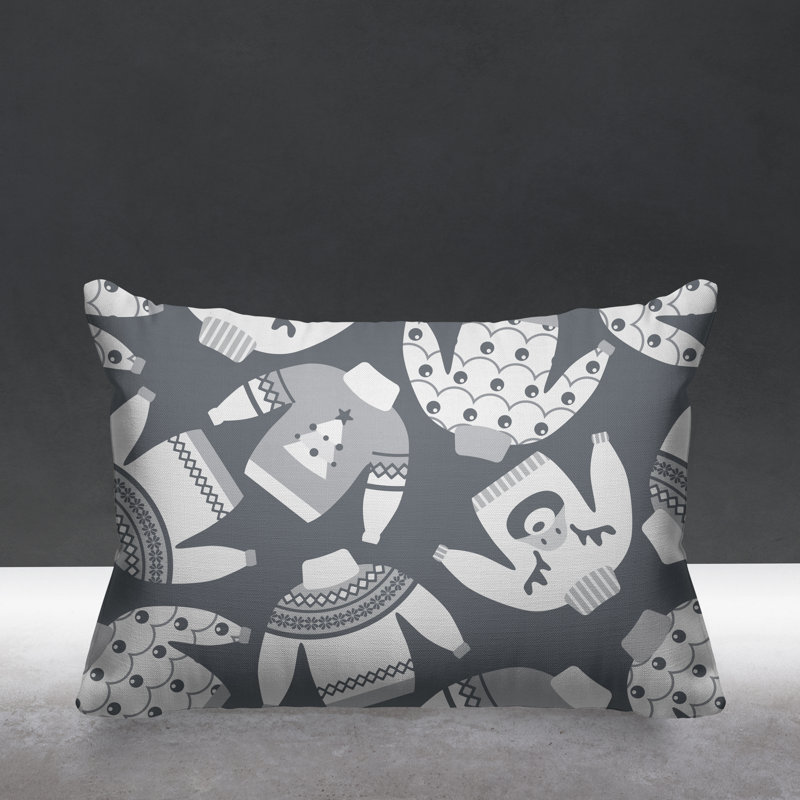 Coussin décoratif intérieur / extérieur Christmas, Gris