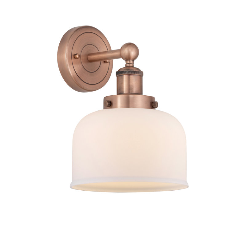 Cetronia Armed Sconce, Matte White, Antique Copper