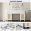 Meuble-lavabo de 60 po avec lavabo SMC, rangement spacieux moderne, tiroirs à fermeture en douceur et accessible en fauteuil roulant, blanc-811277948