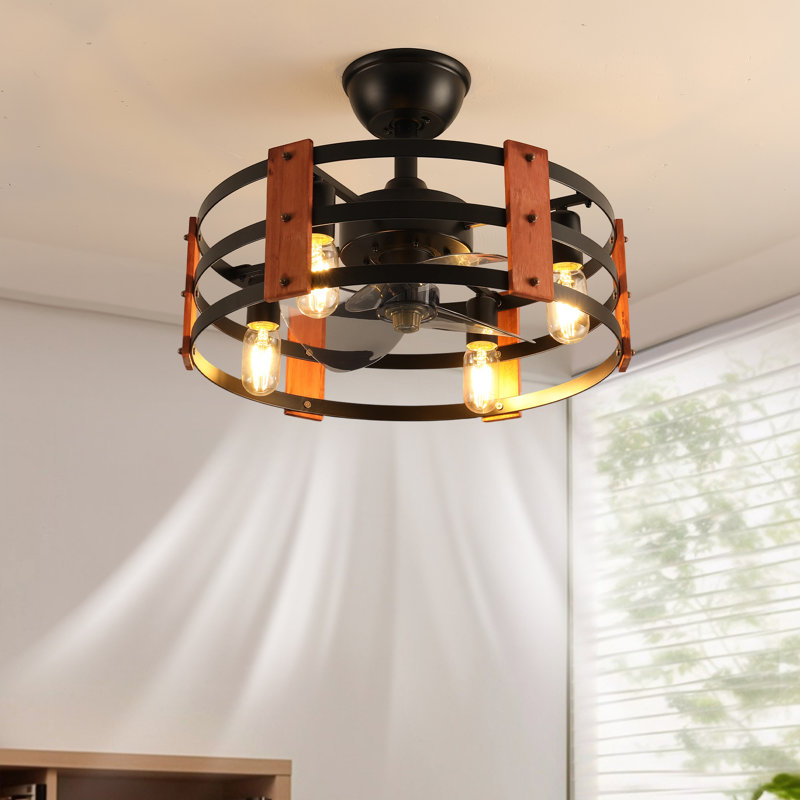 Ventilateur de plafond de style campagnard moderne de 20 po avec lumières et télécommande Annadale