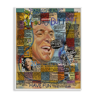 Jimmy Buffet Collage Framed Giclee Art by Sabin
